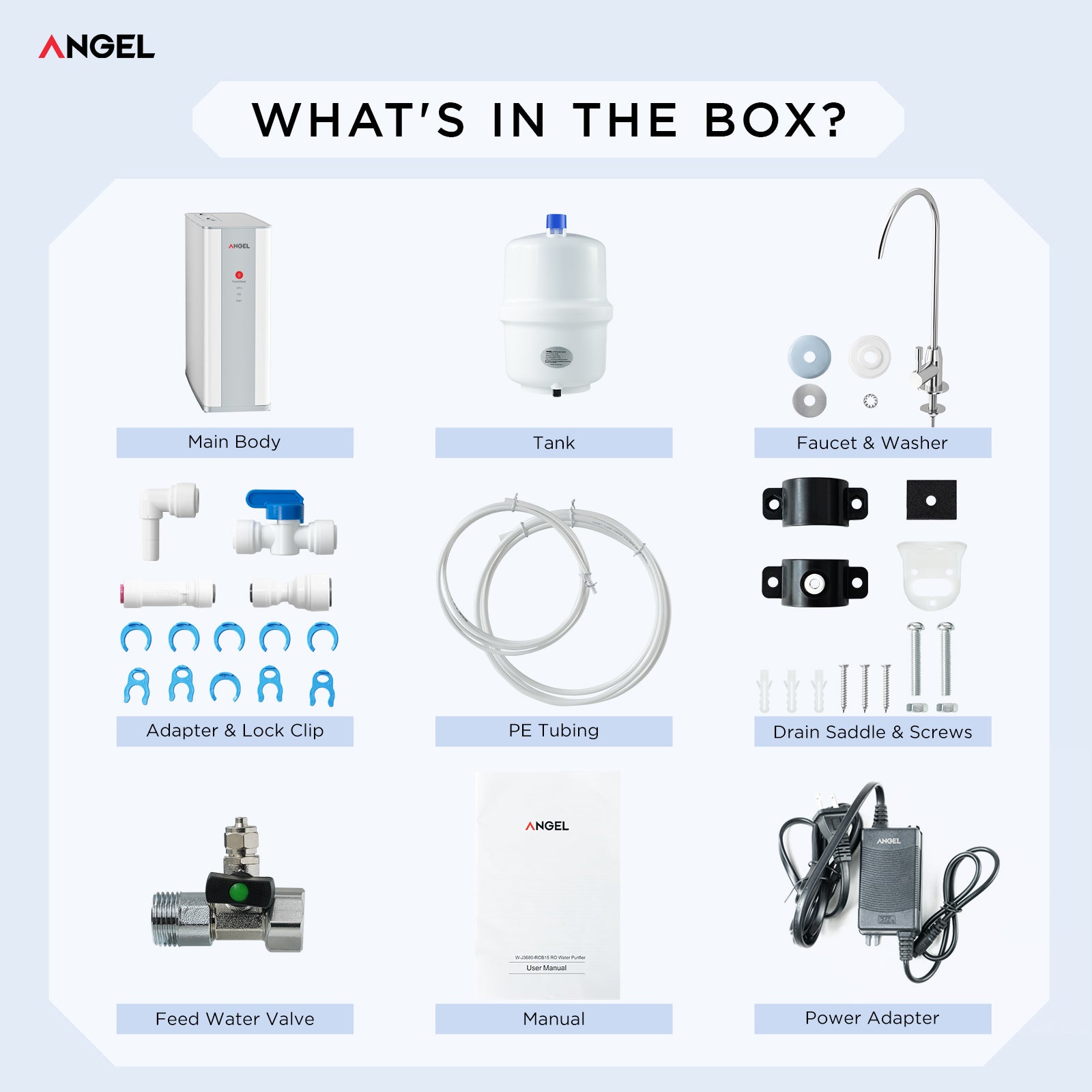 ANGEL X1 Reverse Osmosis Water Filter, 7-Stage Under Sink Water Purifier, 3-Year Long-Lasting RO Water Filtration System, 2:1 Pure to Drain, Reduces PFAS/PFOS, Compact & Easy to Install, Lead-Free