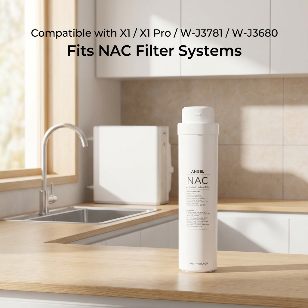 ANGEL X1 Series NAC Replacement Filter Cartridge 1-Pack, for X1, X1Pro, W-J3781-ROC15, W-J3680-ROB15, Fresh & Sweet-Tasting Water Filter for Home Systems, Long-Lasting 12–18 Month Lifespan