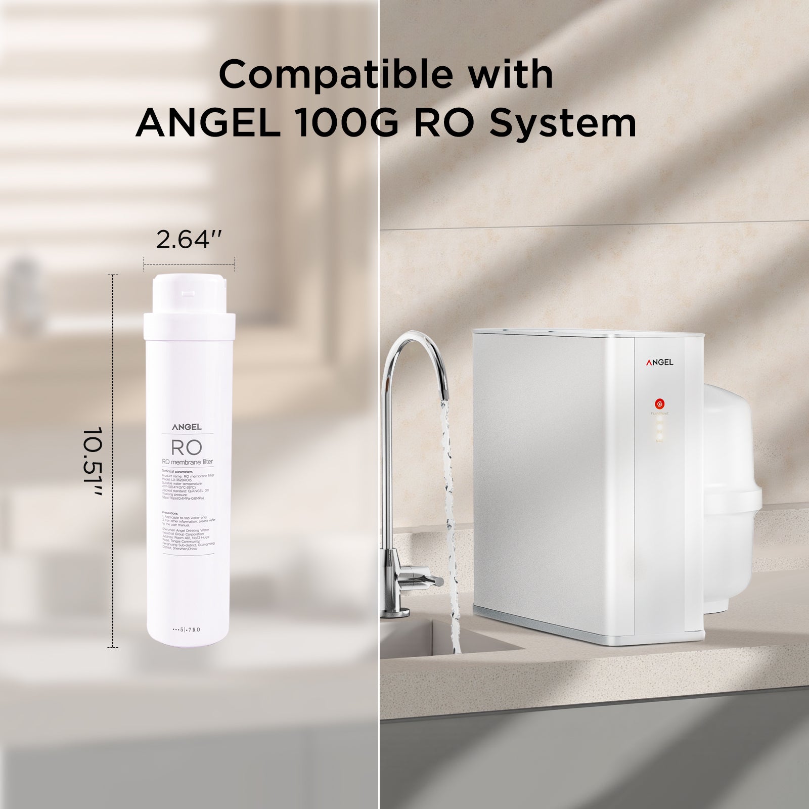 ANGEL X1 Series RO Filter Replacement 1-Pack | For X1, X1Pro, W-J3781-ROC15, W-J3680-ROB15, Long-Lasting 24–36 Month Lifespan